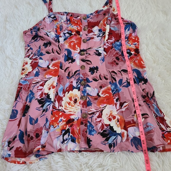 Torrid Floral Pink Challis Seamed Cami NWT Size 1X - Picture 6 of 10